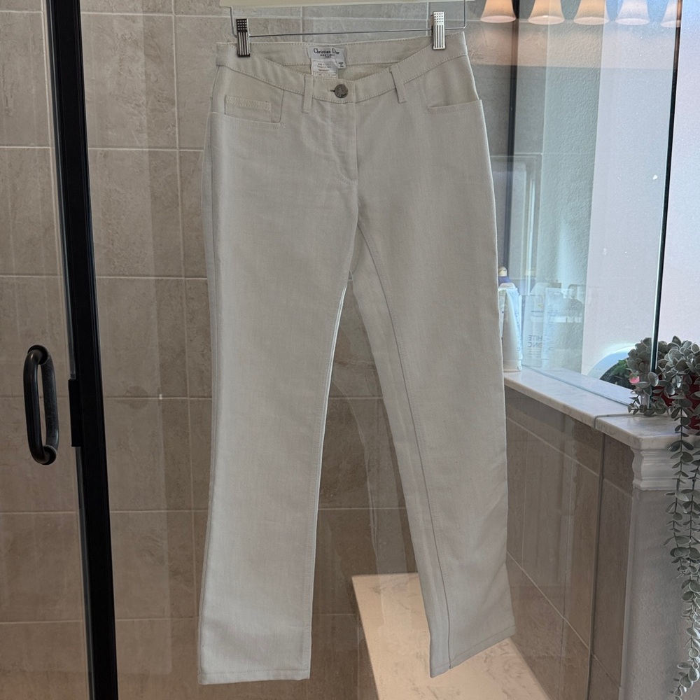 Dior Cream Straight-Leg Trousers